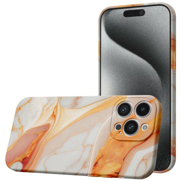 oranje marmer opdruk_iPhone 15 Pro telefoonhoesje met volledige rondom bedrukking (1)