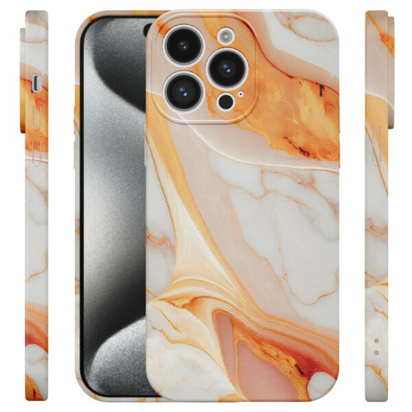 oranje marmer opdruk_iPhone 15 Pro telefoonhoesje met volledige rondom bedrukking (4)
