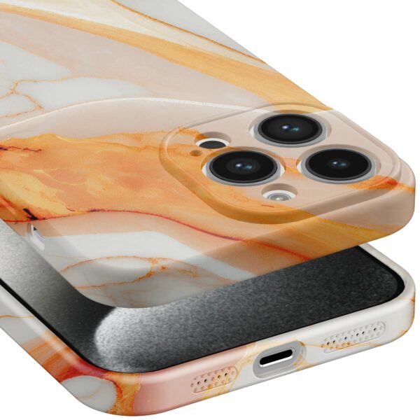 oranje marmer opdruk_iPhone 15 Pro telefoonhoesje met volledige rondom bedrukking (5)