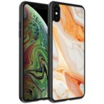 oranje marmer opdruk_iPhone X-Xs telefoonhoesje (1)
