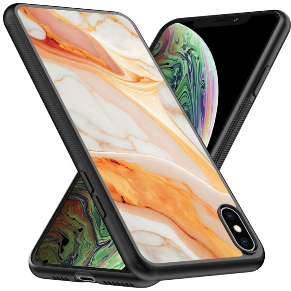 oranje marmer opdruk_iPhone X-Xs telefoonhoesje (2)