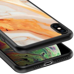 oranje marmer opdruk_iPhone X-Xs telefoonhoesje (3)