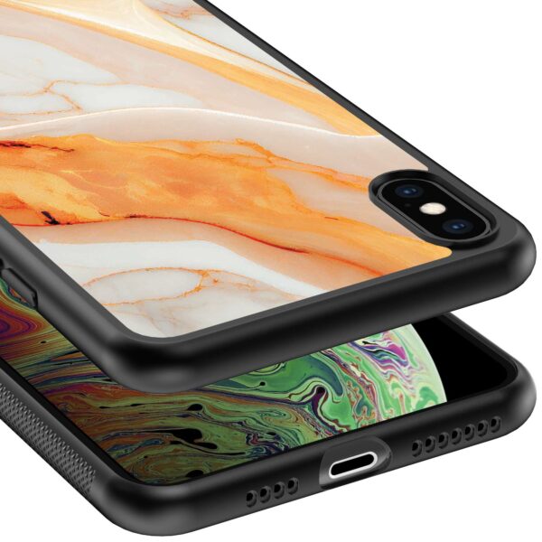 oranje marmer opdruk_iPhone X-Xs telefoonhoesje (3)
