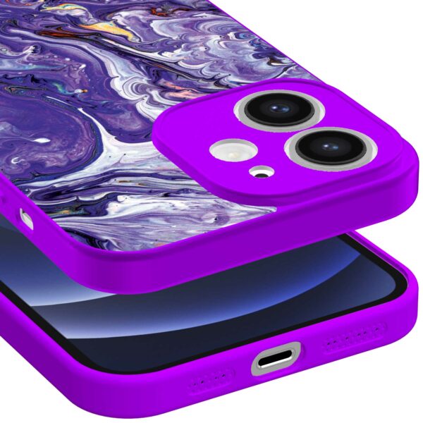 paars goud marmer opdruk_iPhone 12 Telefoonhoesje met paars rand (3)