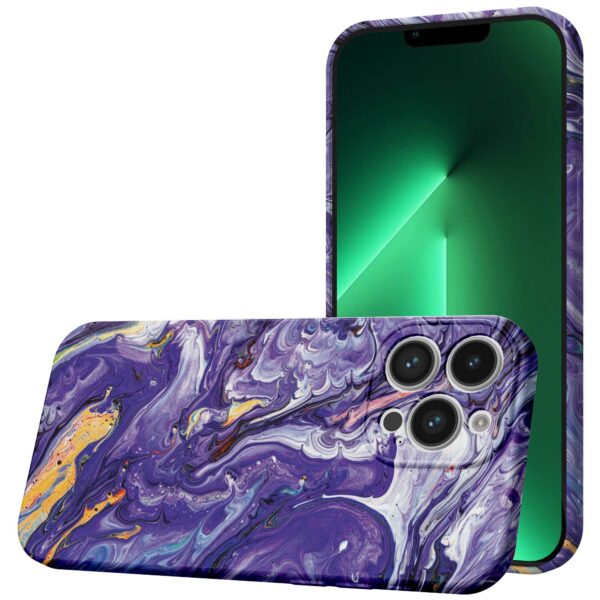paars goud marmer opdruk_iPhone 13 Pro Max telefoonhoesje met volledige rondom bedrukking (1)