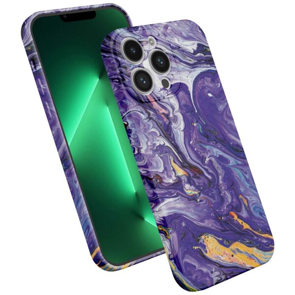 paars goud marmer opdruk_iPhone 13 Pro Max telefoonhoesje met volledige rondom bedrukking (2)