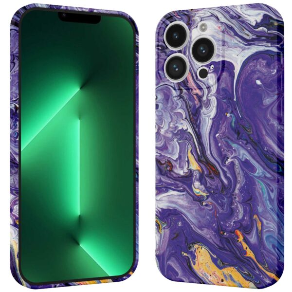 paars goud marmer opdruk_iPhone 13 Pro Max telefoonhoesje met volledige rondom bedrukking (3)