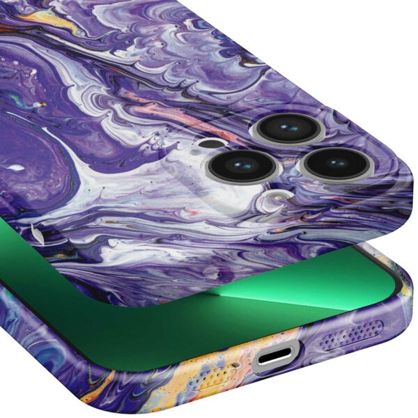 paars goud marmer opdruk_iPhone 13 Pro Max telefoonhoesje met volledige rondom bedrukking (5)