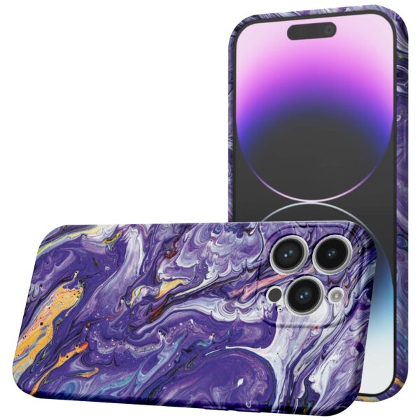 paars goud marmer opdruk_iPhone 14 Pro Max telefoonhoesje met volledige rondom bedrukking (1)