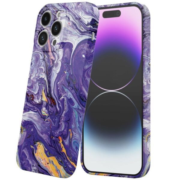 paars goud marmer opdruk_iPhone 14 Pro Max telefoonhoesje met volledige rondom bedrukking (6)