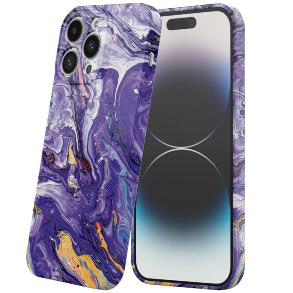 paars goud marmer opdruk_iPhone 14 Pro telefoonhoesje met volledige rondom bedrukking (6)