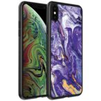 paars goud marmer opdruk_iPhone X-Xs telefoonhoesje (1)