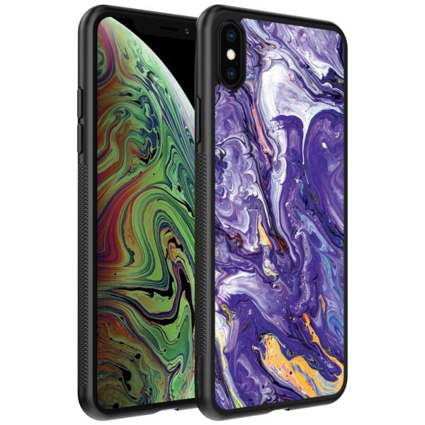 paars goud marmer opdruk_iPhone X-Xs telefoonhoesje (1)