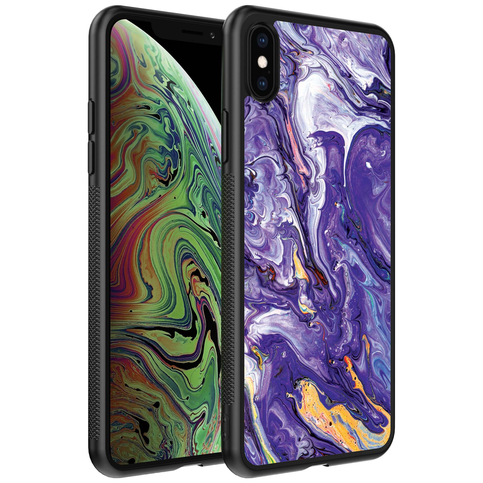 paars goud marmer opdruk_iPhone X-Xs telefoonhoesje (1)