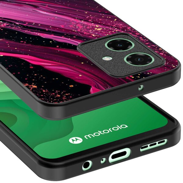 paars roze marmer opdruk_Motorola Moto G54 telefoonhoesje (3)