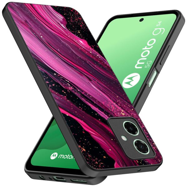 paars roze marmer opdruk_Motorola Moto G54 telefoonhoesje