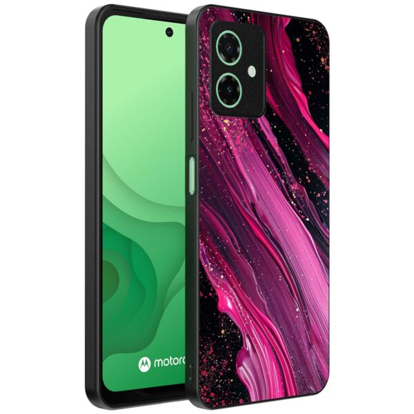 paars roze marmer opdruk_Motorola Moto G54 telefoonhoesje met