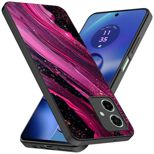 paars roze marmer opdruk_Motorola Moto G55 telefoonhoesje (2)