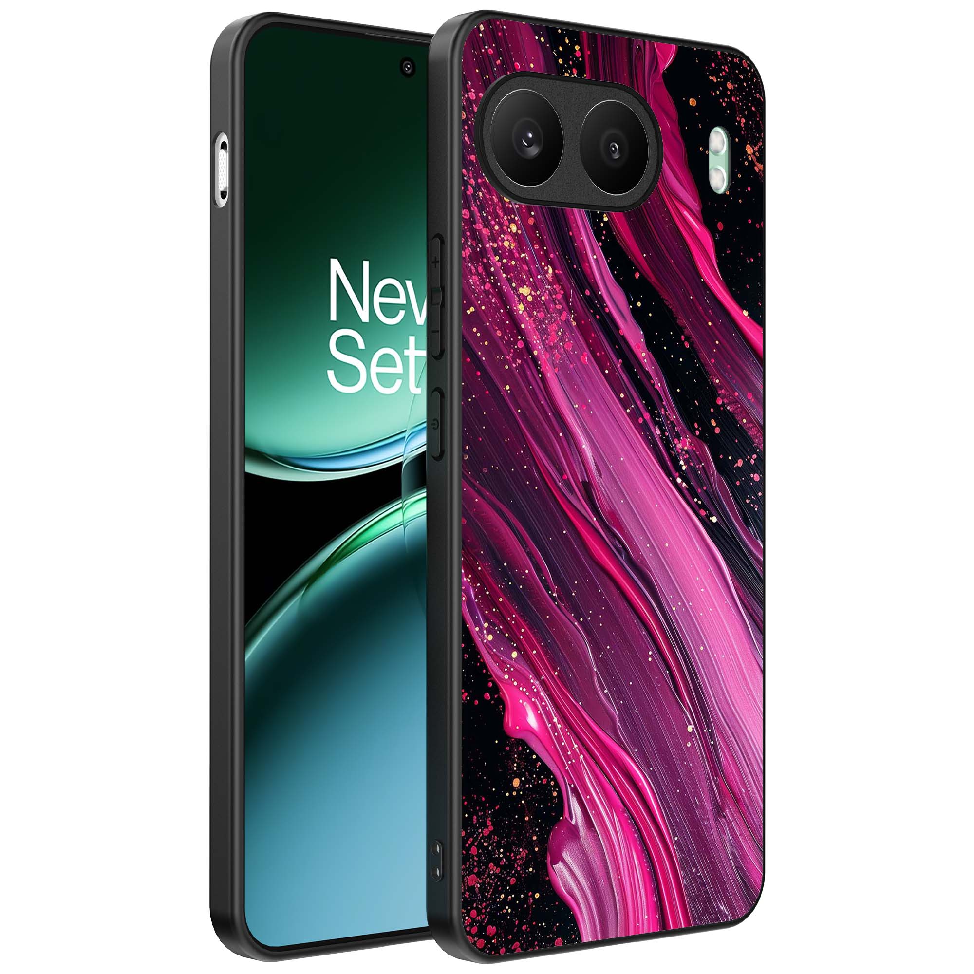 paars roze marmer opdruk_OnePlus Nord 4 Telefoonhoesje (1)