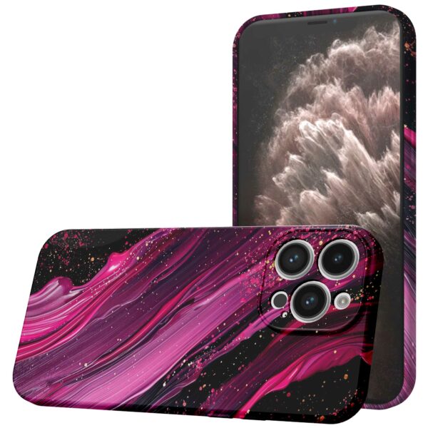 paars roze marmer opdruk_iPhone 11 Pro Max telefoonhoesje met volledige rondom bedrukking (1)