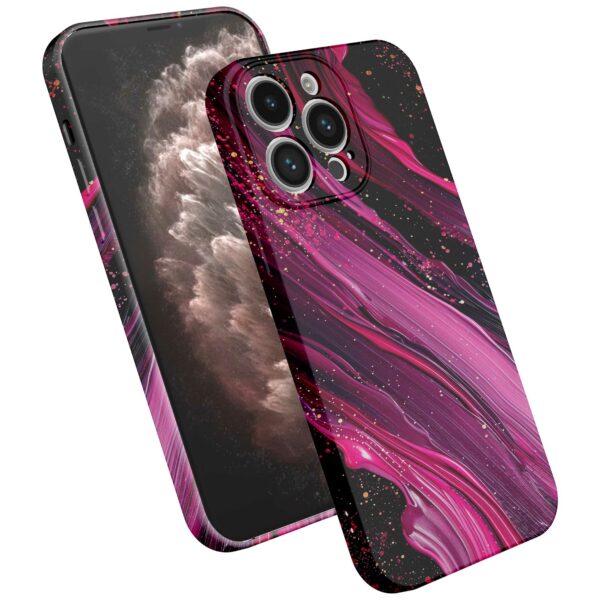 paars roze marmer opdruk_iPhone 11 Pro Max telefoonhoesje met volledige rondom bedrukking (2)