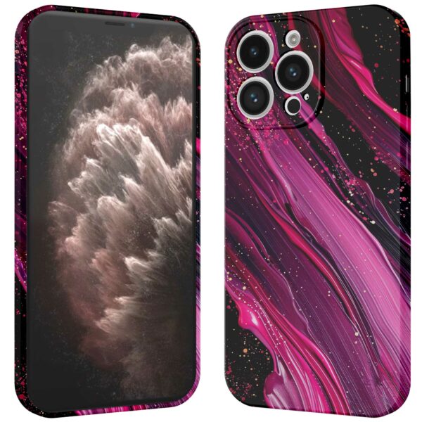 paars roze marmer opdruk_iPhone 11 Pro Max telefoonhoesje met volledige rondom bedrukking (3)
