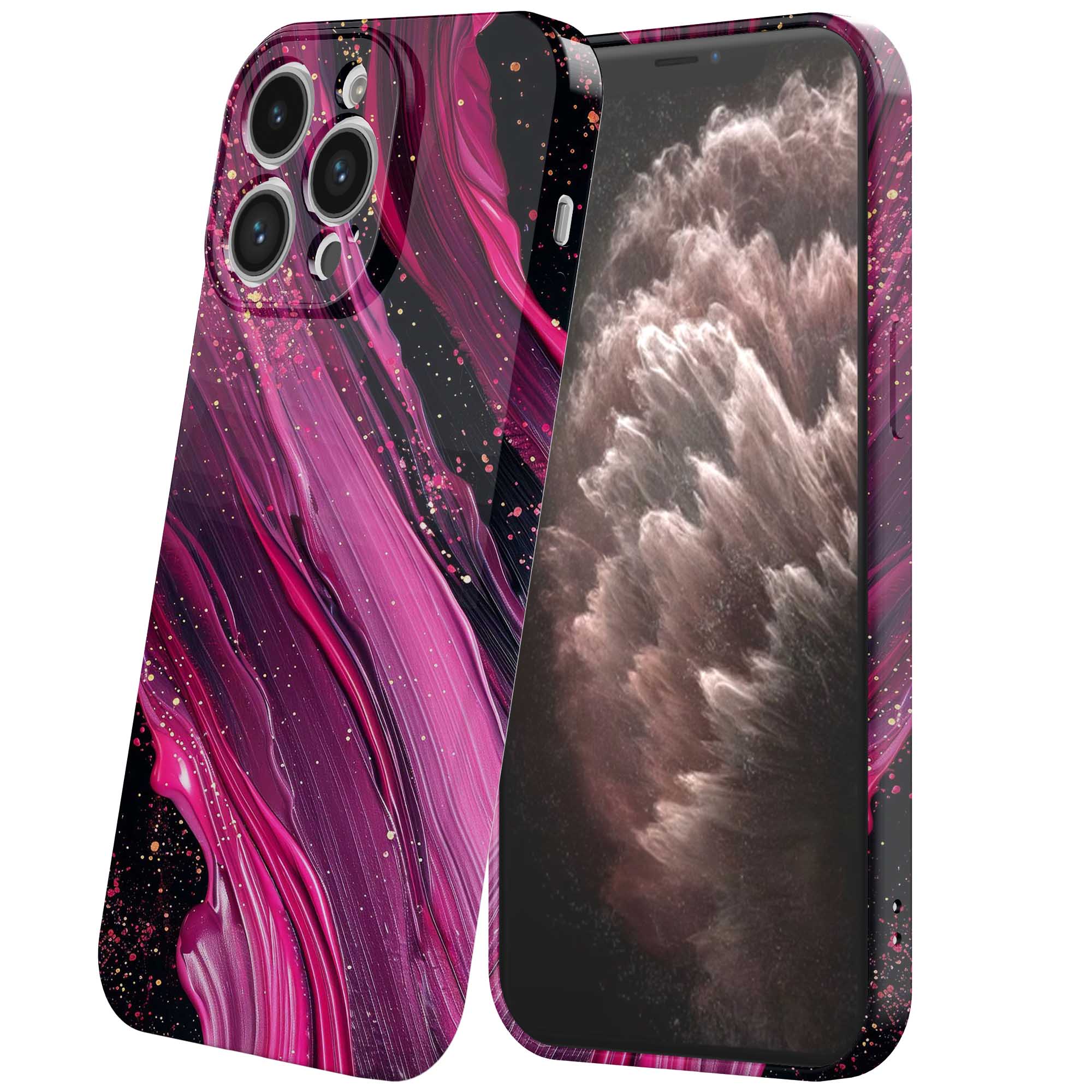 paars roze marmer opdruk_iPhone 11 Pro Max telefoonhoesje met volledige rondom bedrukking (6)