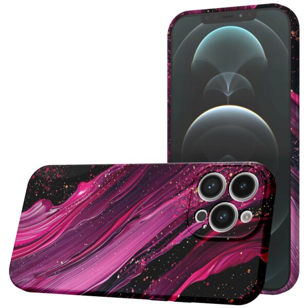 paars roze marmer opdruk_iPhone 12 Pro Max telefoonhoesje met volledige rondom bedrukking (1)
