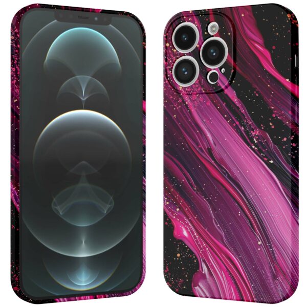 paars roze marmer opdruk_iPhone 12 Pro Max telefoonhoesje met volledige rondom bedrukking (3)