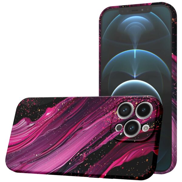 paars roze marmer opdruk_iPhone 12 Pro telefoonhoesje met volledige rondom bedrukking (1)