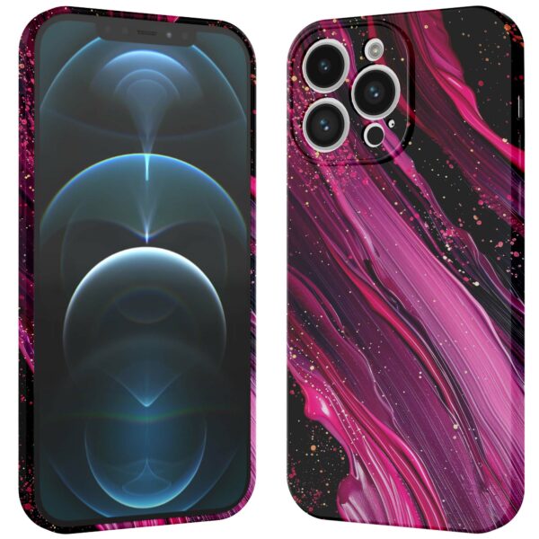 paars roze marmer opdruk_iPhone 12 Pro telefoonhoesje met volledige rondom bedrukking (3)