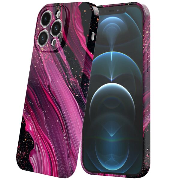 paars roze marmer opdruk_iPhone 12 Pro telefoonhoesje met volledige rondom bedrukking (6)