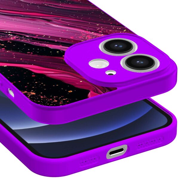 paars roze marmer opdruk_iPhone 12 Telefoonhoesje met paars rand (3)