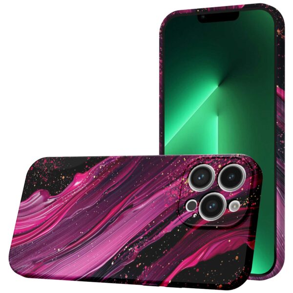 paars roze marmer opdruk_iPhone 13 Pro Max telefoonhoesje met volledige rondom bedrukking (1)