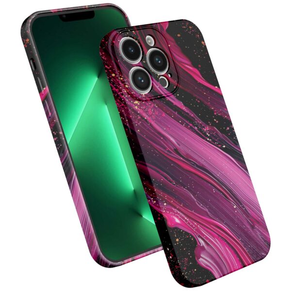paars roze marmer opdruk_iPhone 13 Pro Max telefoonhoesje met volledige rondom bedrukking (2)