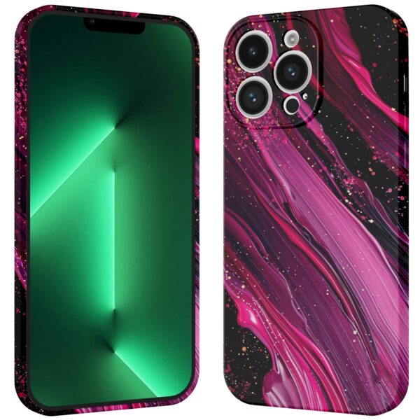 paars roze marmer opdruk_iPhone 13 Pro Max telefoonhoesje met volledige rondom bedrukking (3)