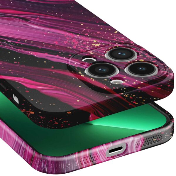 paars roze marmer opdruk_iPhone 13 Pro Max telefoonhoesje met volledige rondom bedrukking (5)