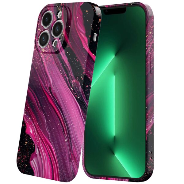 paars roze marmer opdruk_iPhone 13 Pro Max telefoonhoesje met volledige rondom bedrukking (6)
