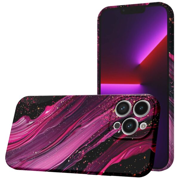 paars roze marmer opdruk_iPhone 13 Pro telefoonhoesje met volledige rondom bedrukking (1)