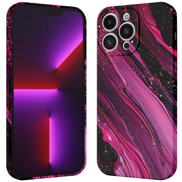 paars roze marmer opdruk_iPhone 13 Pro telefoonhoesje met volledige rondom bedrukking (3)