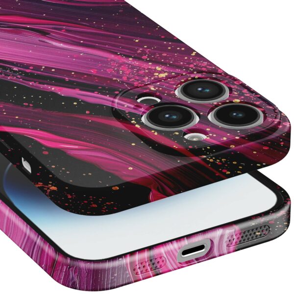 paars roze marmer opdruk_iPhone 14 Pro Max telefoonhoesje met volledige rondom bedrukking (5)