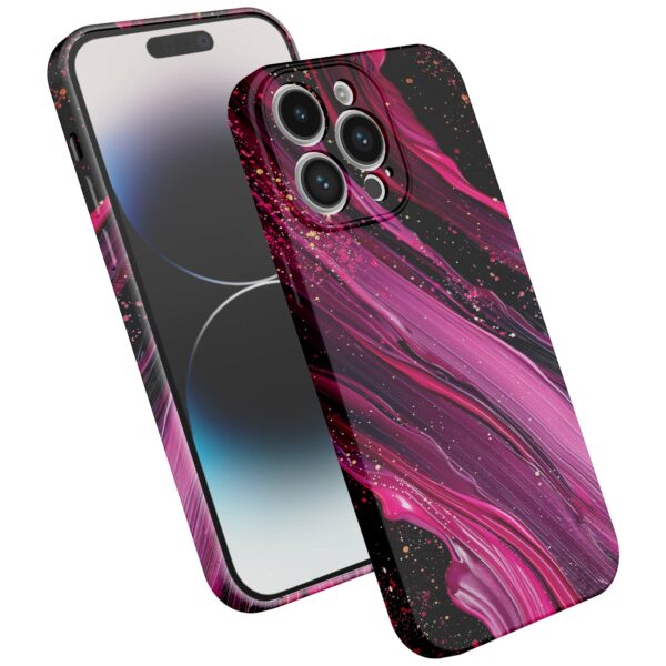paars roze marmer opdruk_iPhone 14 Pro telefoonhoesje met volledige rondom bedrukking (2)