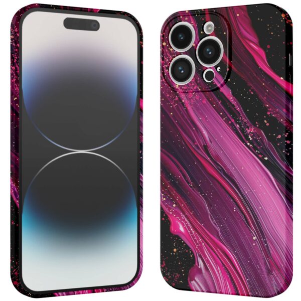 paars roze marmer opdruk_iPhone 14 Pro telefoonhoesje met volledige rondom bedrukking (3)