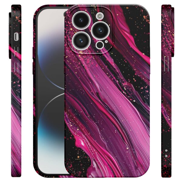 paars roze marmer opdruk_iPhone 14 Pro telefoonhoesje met volledige rondom bedrukking (4)
