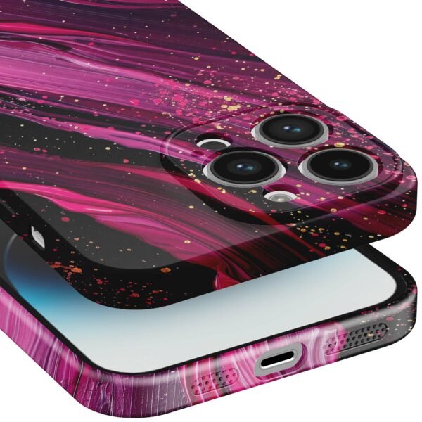 paars roze marmer opdruk_iPhone 14 Pro telefoonhoesje met volledige rondom bedrukking (5)