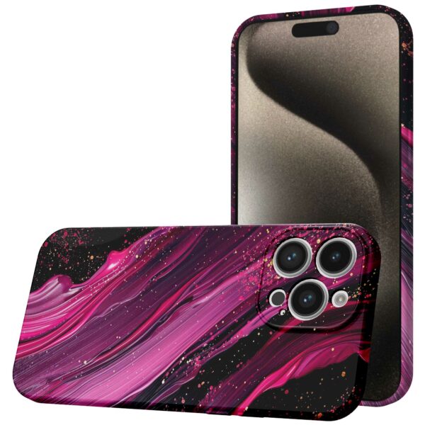 paars roze marmer opdruk_iPhone 15 Pro Max telefoonhoesje met volledige rondom bedrukking (1)