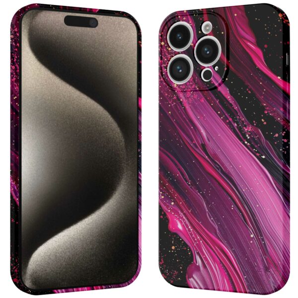paars roze marmer opdruk_iPhone 15 Pro Max telefoonhoesje met volledige rondom bedrukking (3)