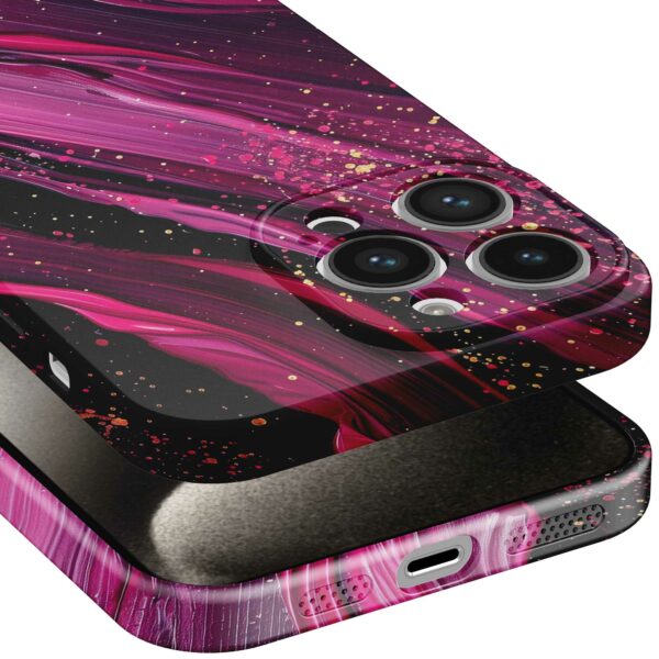 paars roze marmer opdruk_iPhone 15 Pro Max telefoonhoesje met volledige rondom bedrukking (5)