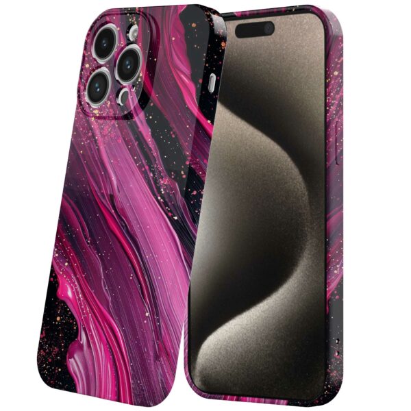 paars roze marmer opdruk_iPhone 15 Pro Max telefoonhoesje met volledige rondom bedrukking (6)