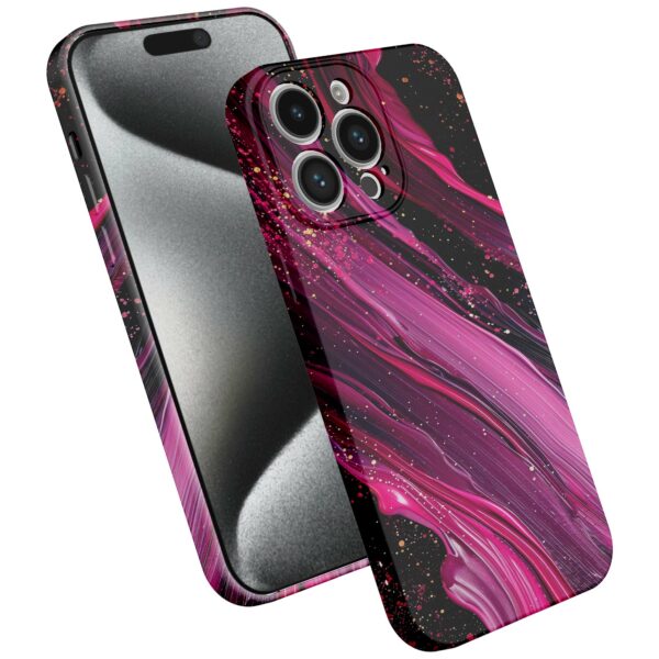 paars roze marmer opdruk_iPhone 15 Pro telefoonhoesje met volledige rondom bedrukking (2)